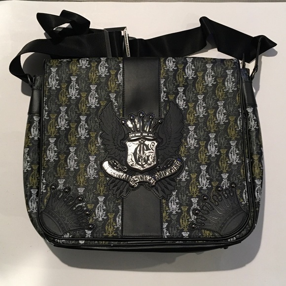 Christian Audigier Messenger Bag Black & print New w/o tag.Long shoulder strap